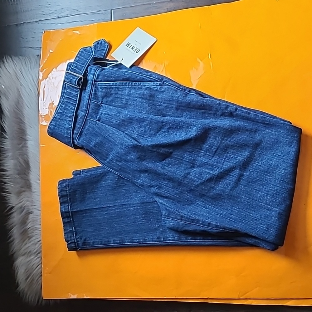 Nwt! Sezane Franky high waist trousers denim - Picture 5 of 9